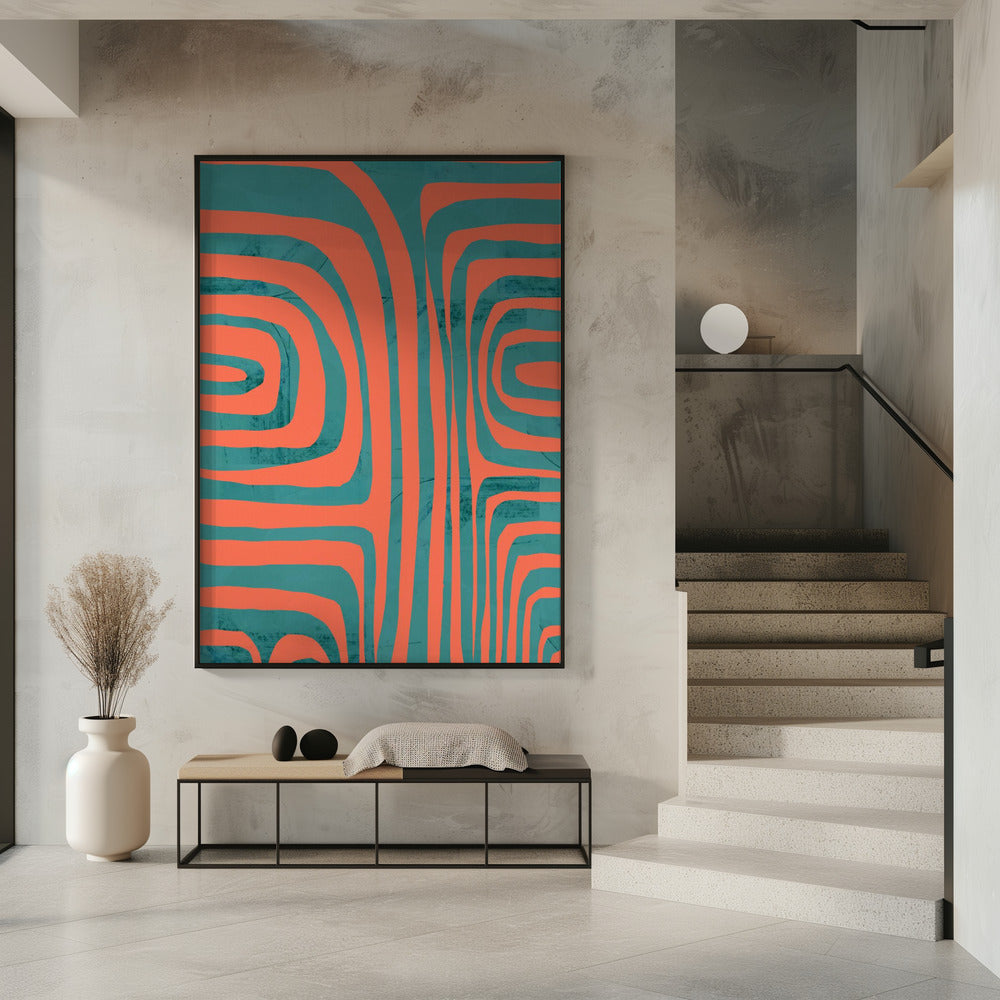Turquoise &amp; Coral Abstraction 2 | Poster