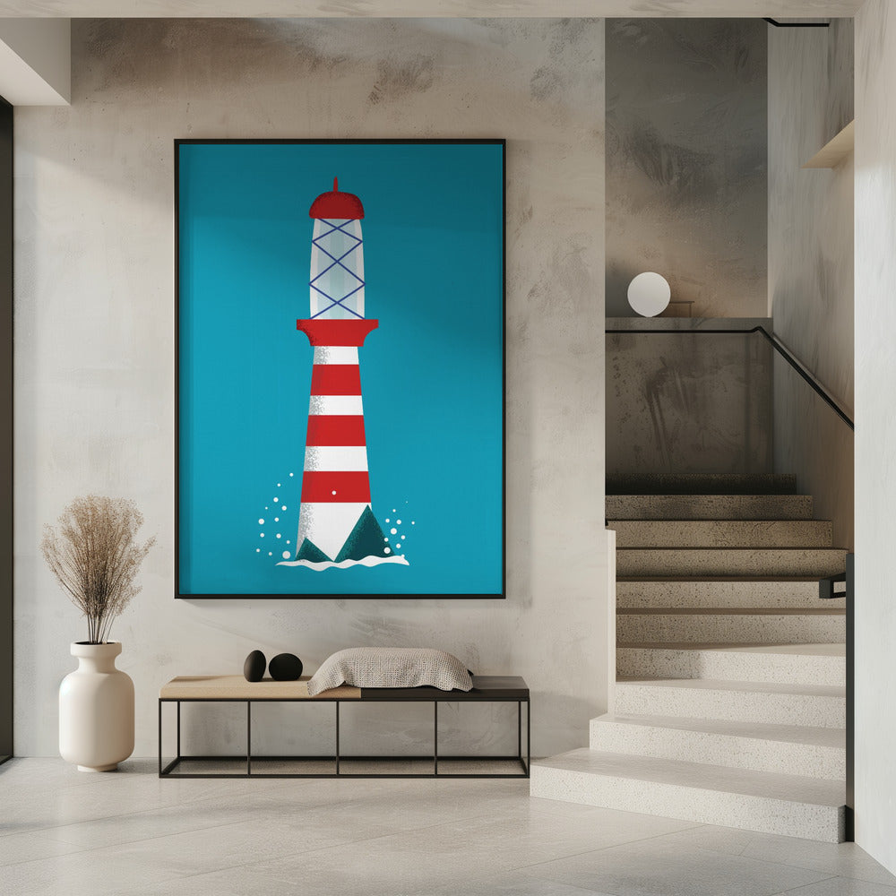 Striped Lighthouse | Poster
