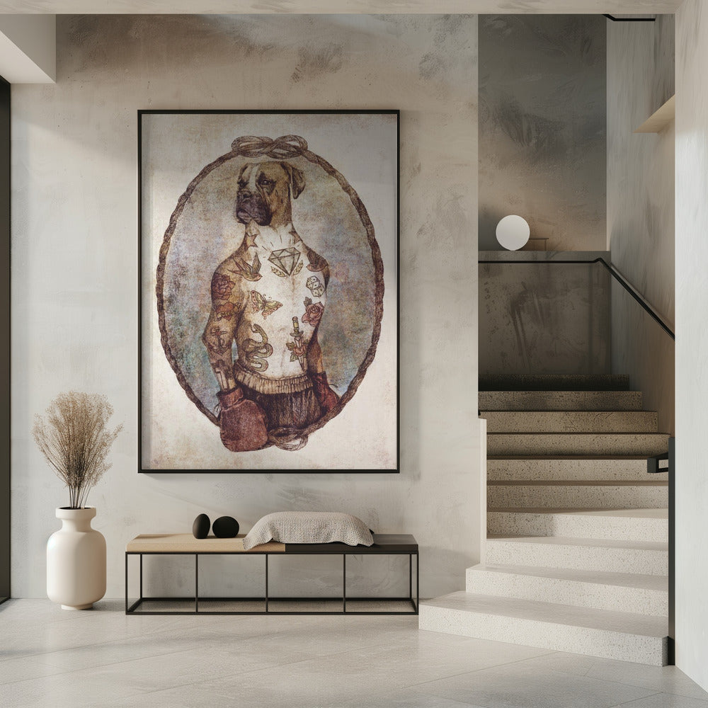 Tattooed Boxer Pup | Poster