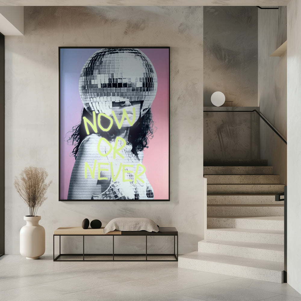 Woman with a Disco Ball Helmet | Poster