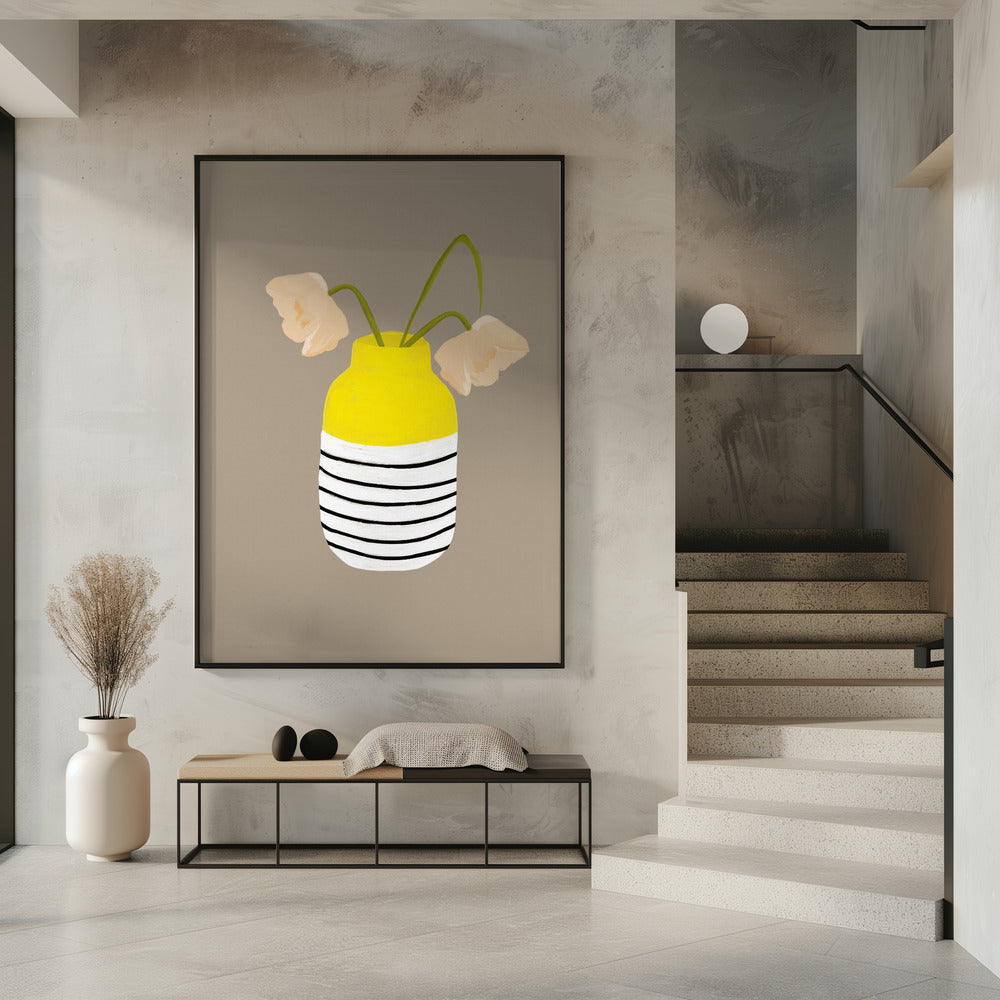 Striped Vase Blooms | Poster