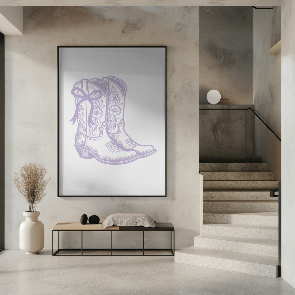 Purple Cowgirl Boots with Bow | Poster