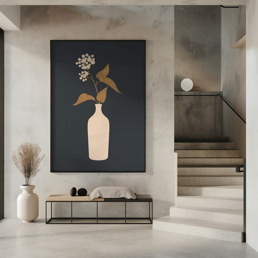 Minimal Abstract Art Vase Flower | Poster