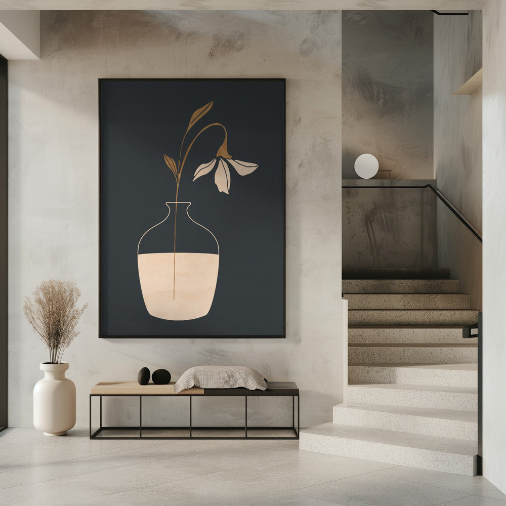 Minimal Abstract Art Vase Flower | Poster