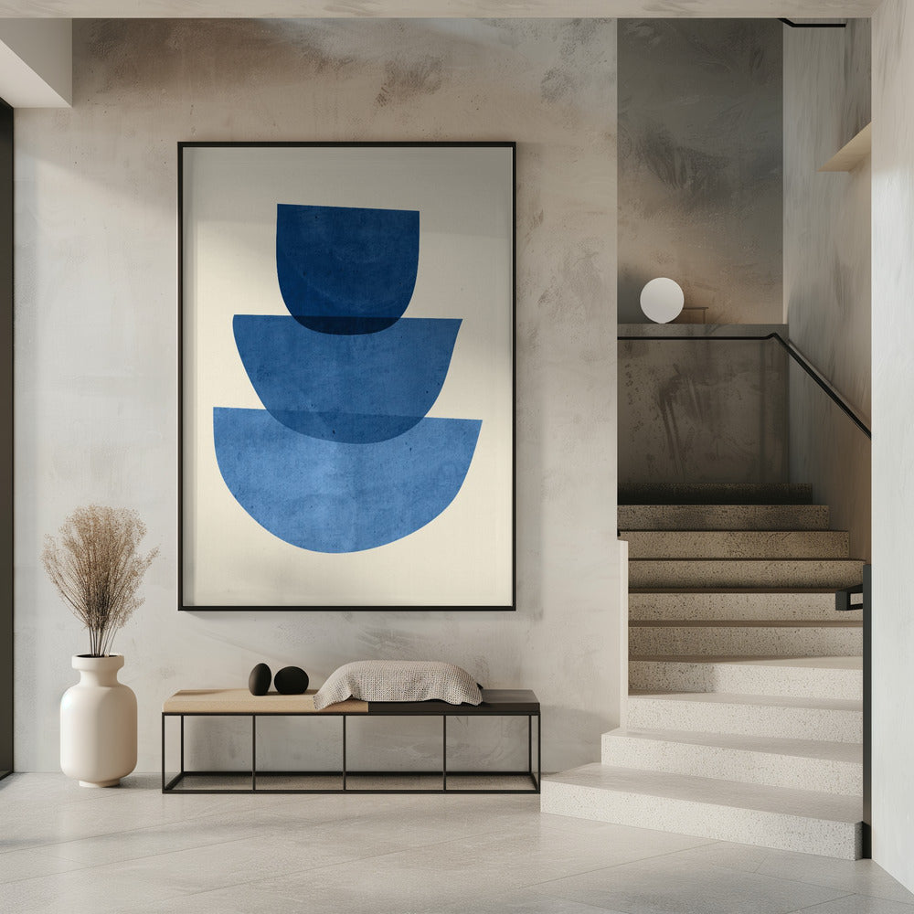 Geometric Abstract Shapes Blue | Poster