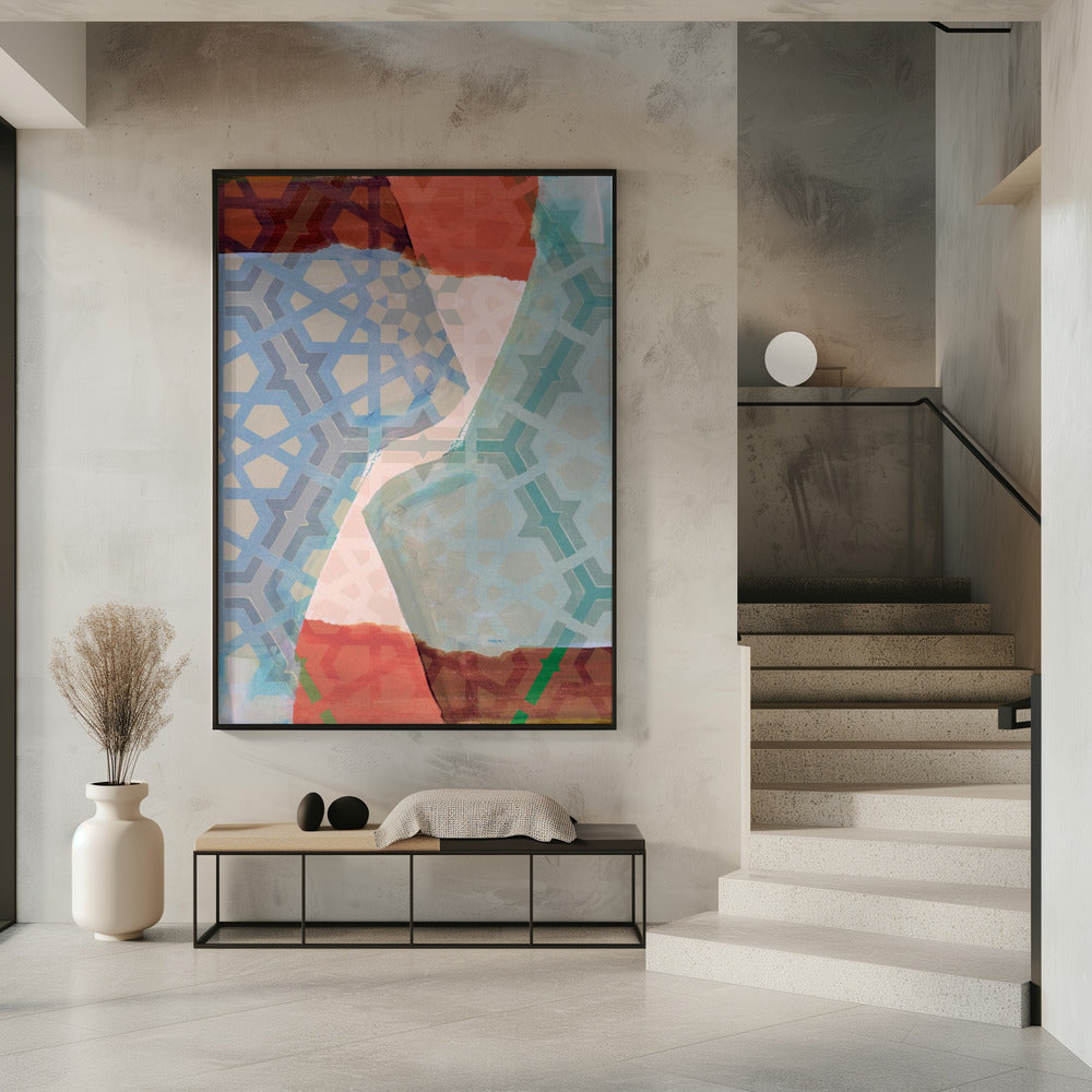 Overlapping Geometric Patterns in Soft Hues | Poster