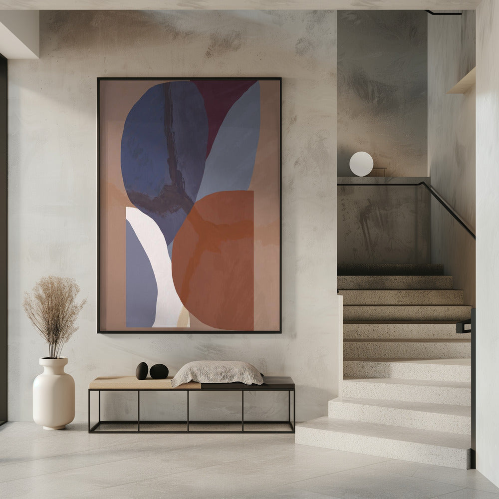 Geometric Shapes In Muted Colorful Tones | Poster