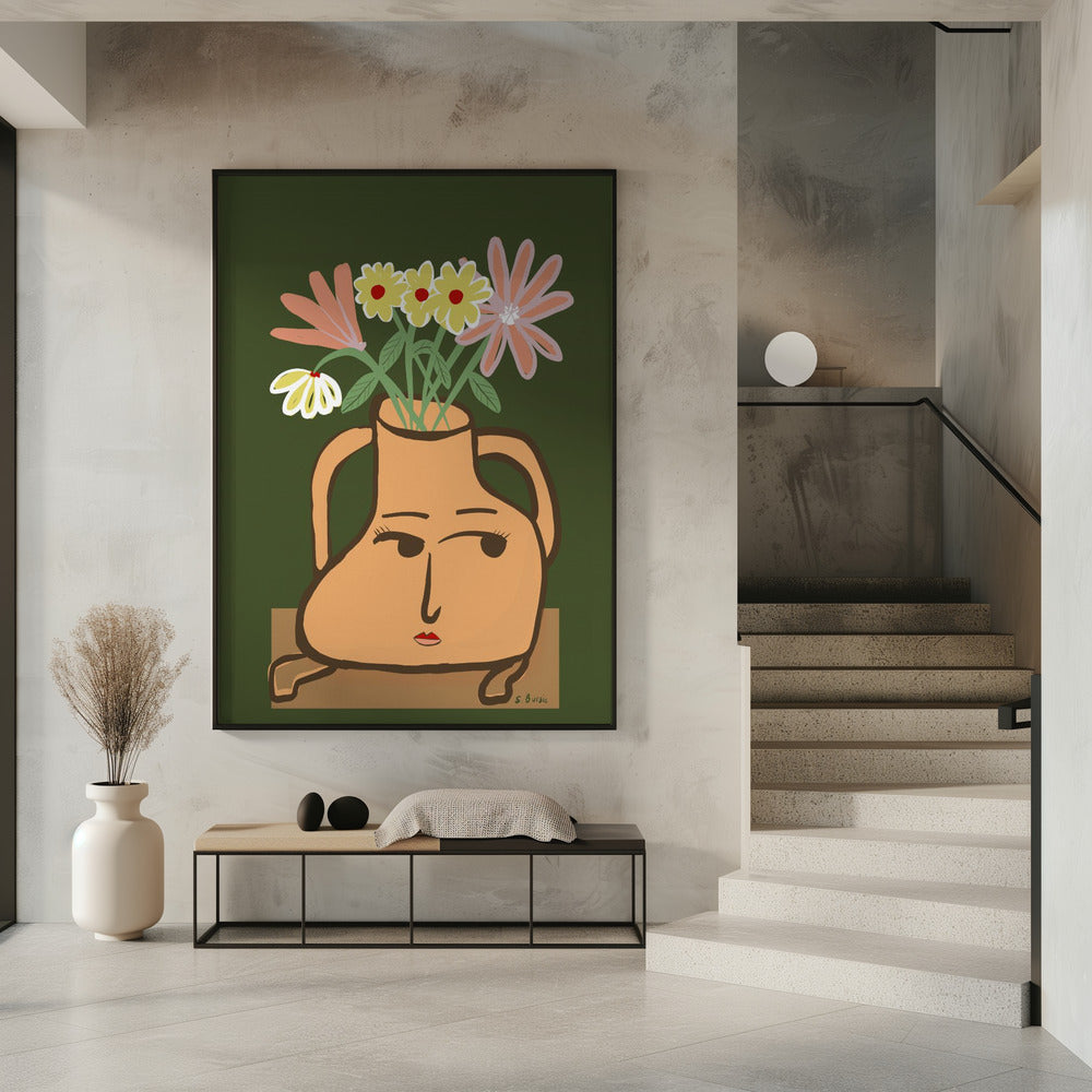 Lady vase with flowers | Poster