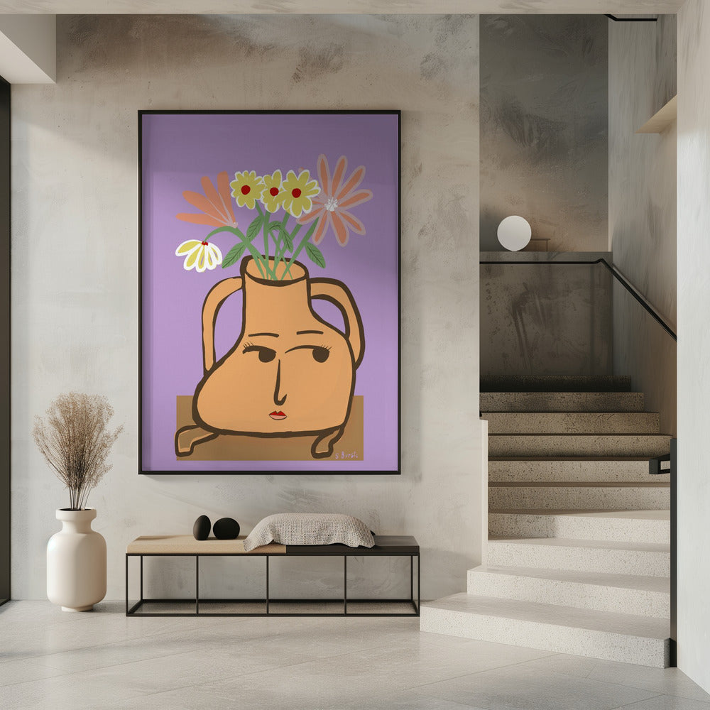 Lady vase with flowers | Poster