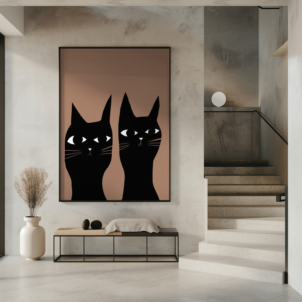 Two black cats | Poster
