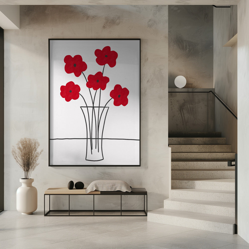Poppies in Vase | Poster