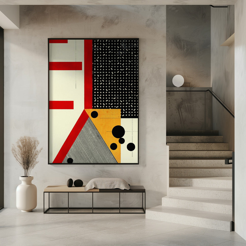 Bold Red Lines and Black Dots | Poster