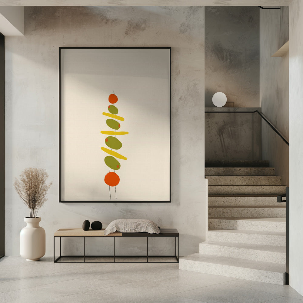 A Skewer with Olives and Tomatoes | Poster