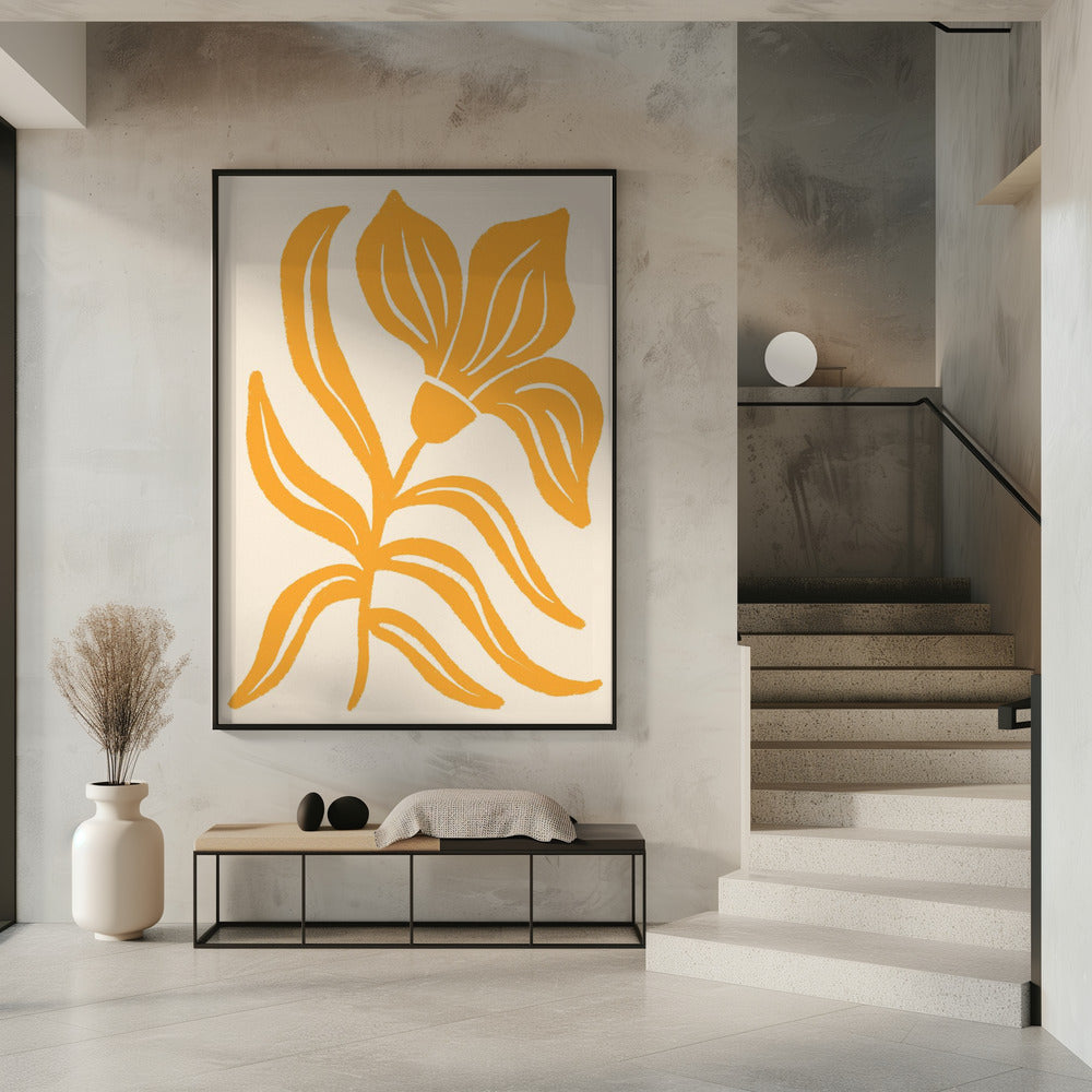 Abstract Yellow Stylized Tulip | Poster
