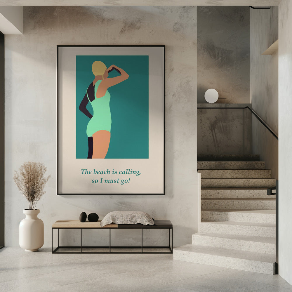 Vintage swimmer poster | Poster