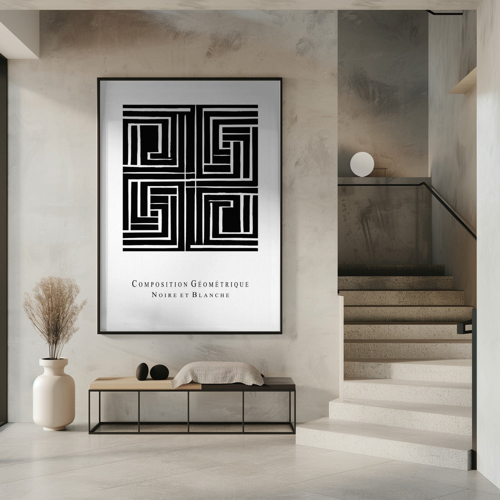 Composition GÃ©omÃ©trique Noire et Blanche | Poster