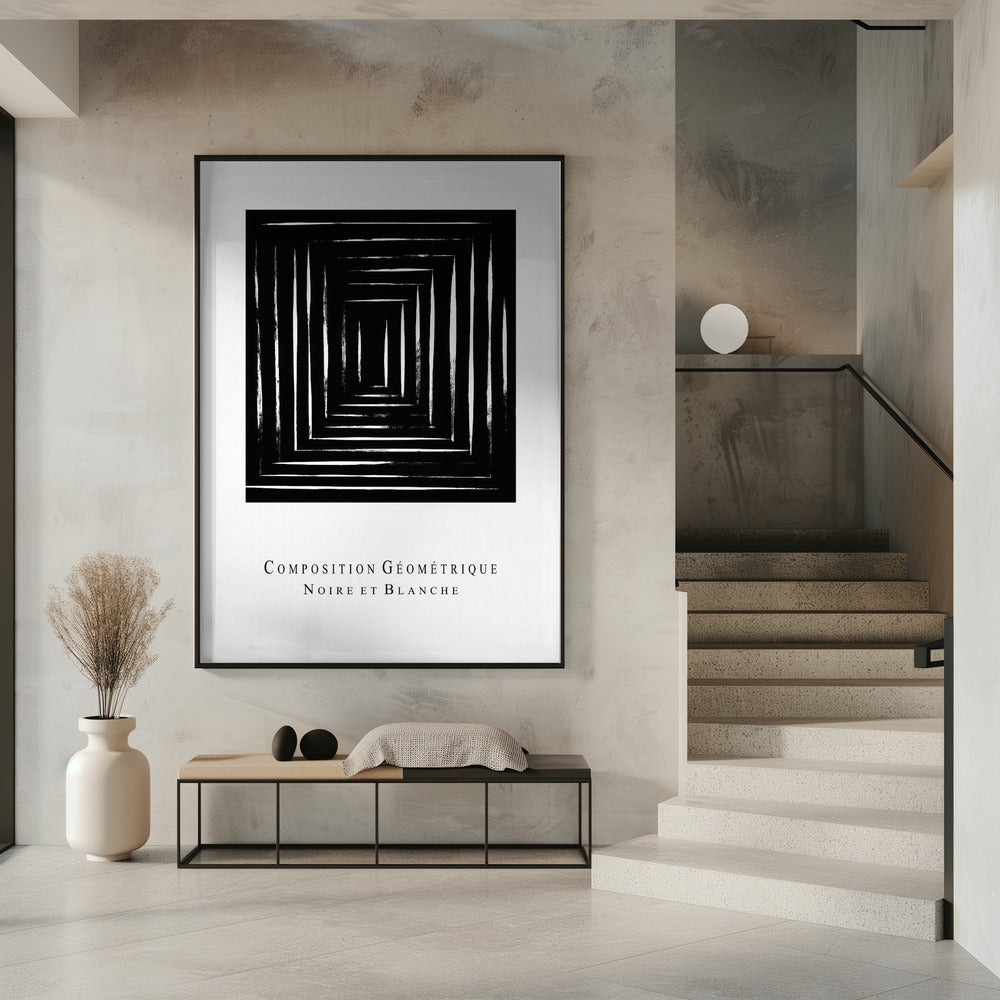 Composition GÃ©omÃ©trique Noire et Blanche | Poster
