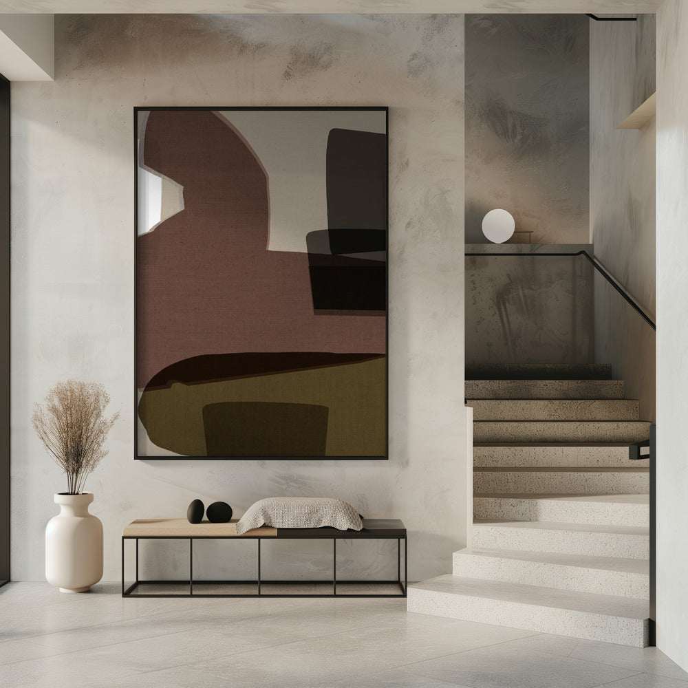 Layered Geometric Shapes And Earthy Tones | Poster