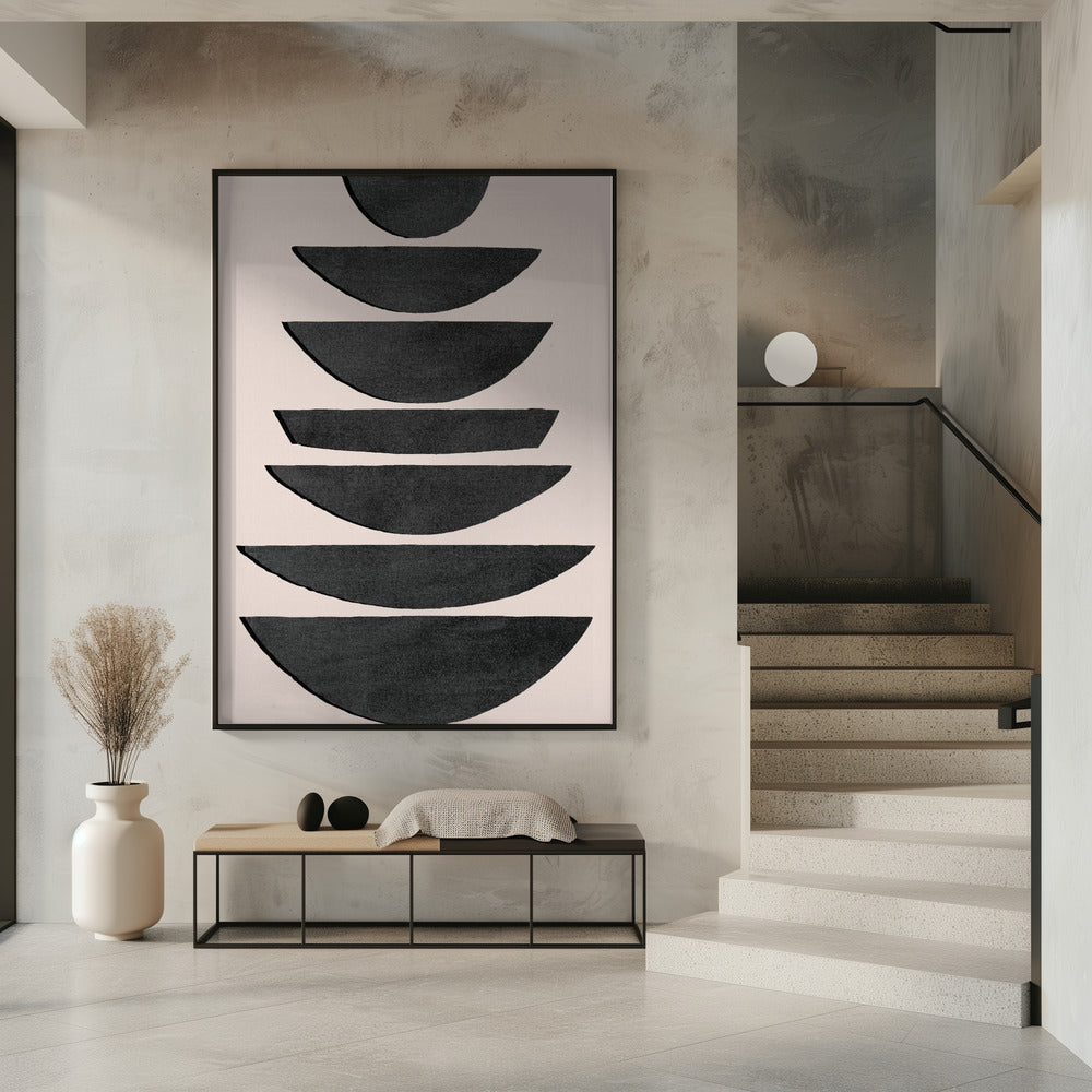 Stacked Black Semi Circles | Poster