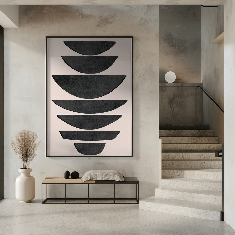 Stacked Black Semi Circles | Poster