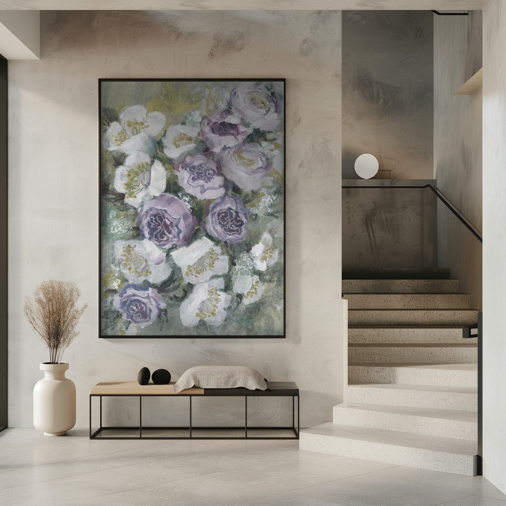 Soft Purple And White Flowers | Poster