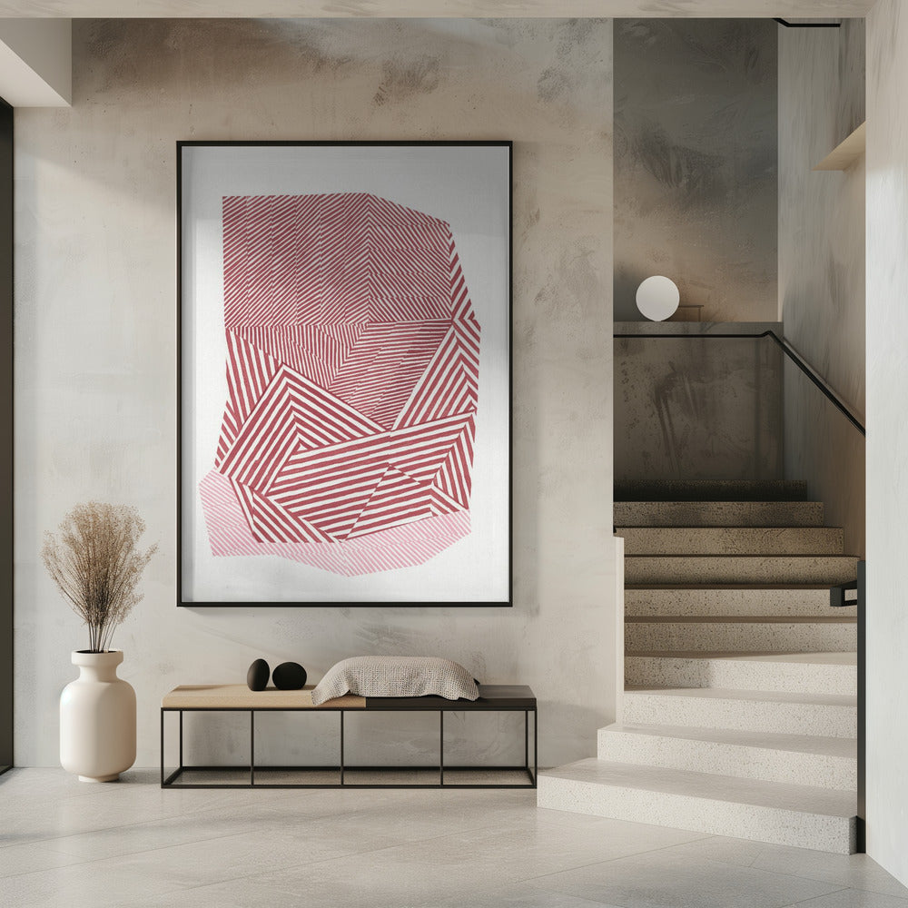 Striped geometric shape | Poster