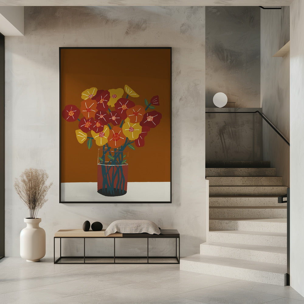 Floral flowers in vase | Poster