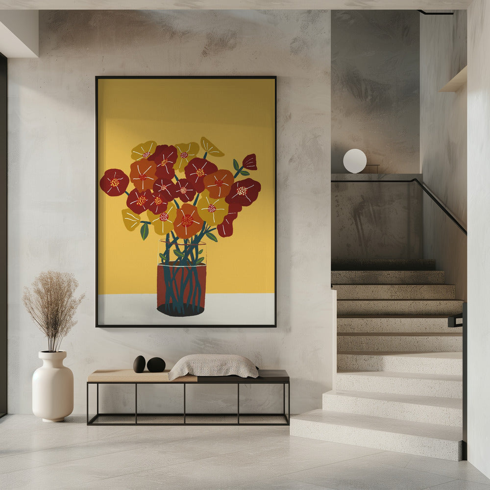Floral flowers in vase | Poster