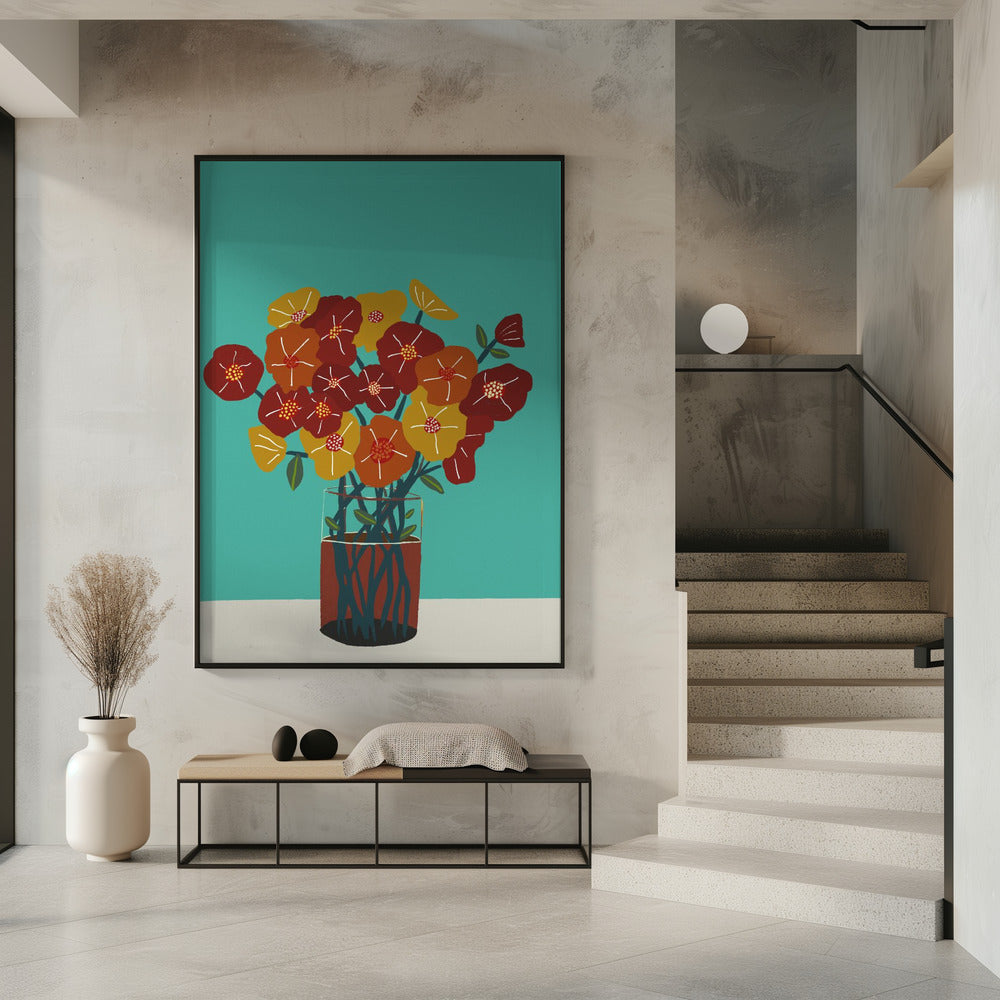 Floral flowers in vase | Poster