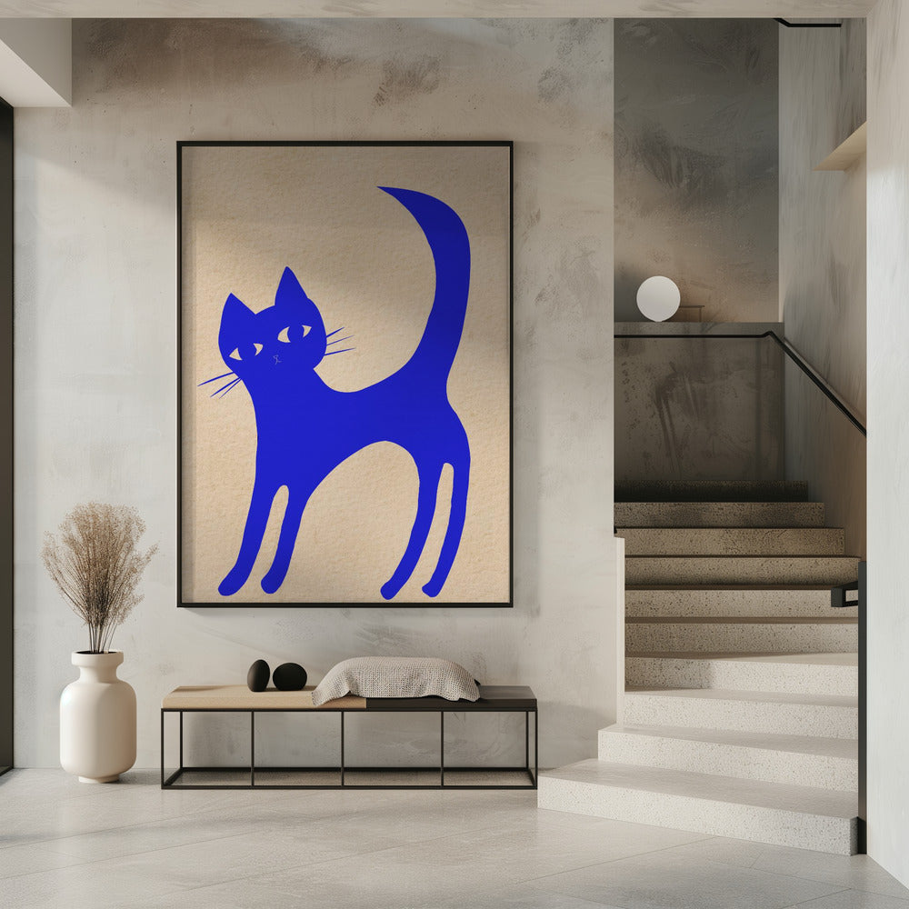 Luminous BLUE cat | Poster