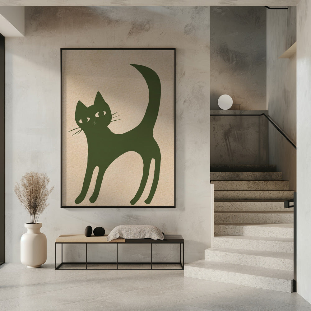 Green cat | Poster