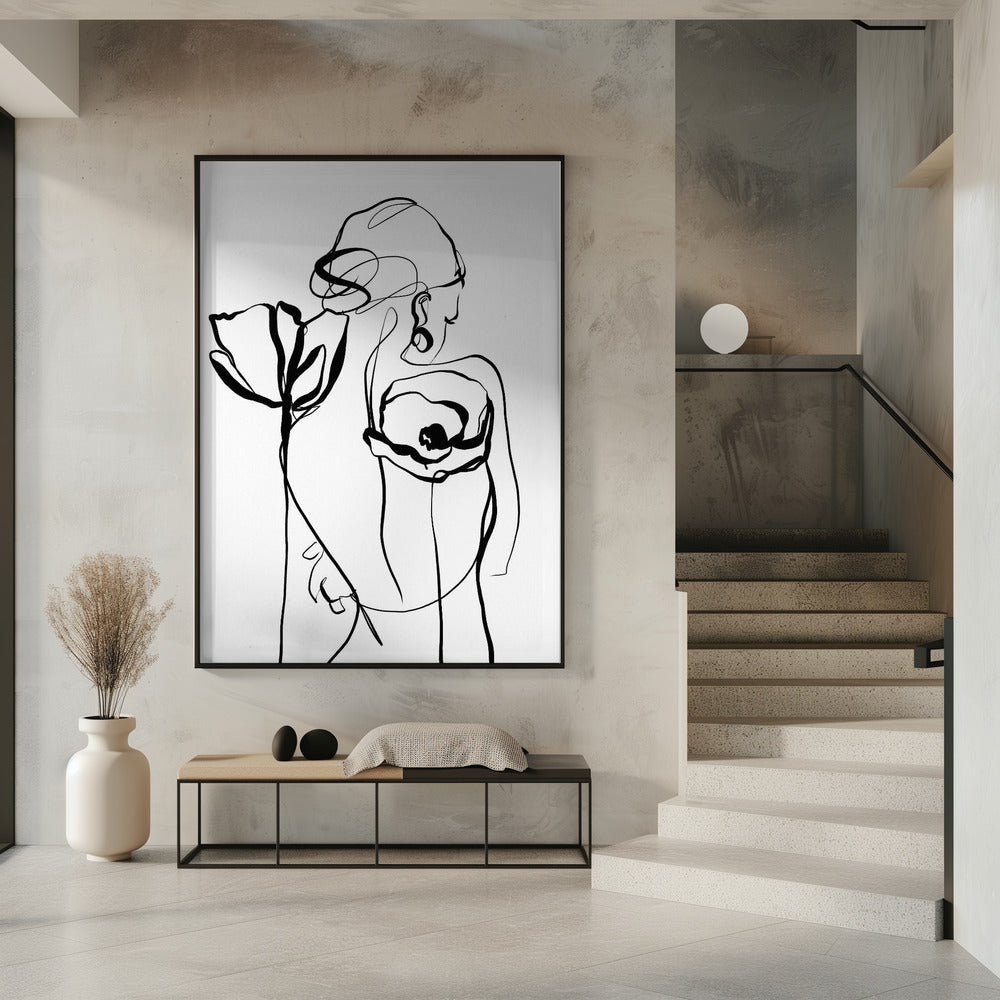 Nude with poppies | Poster