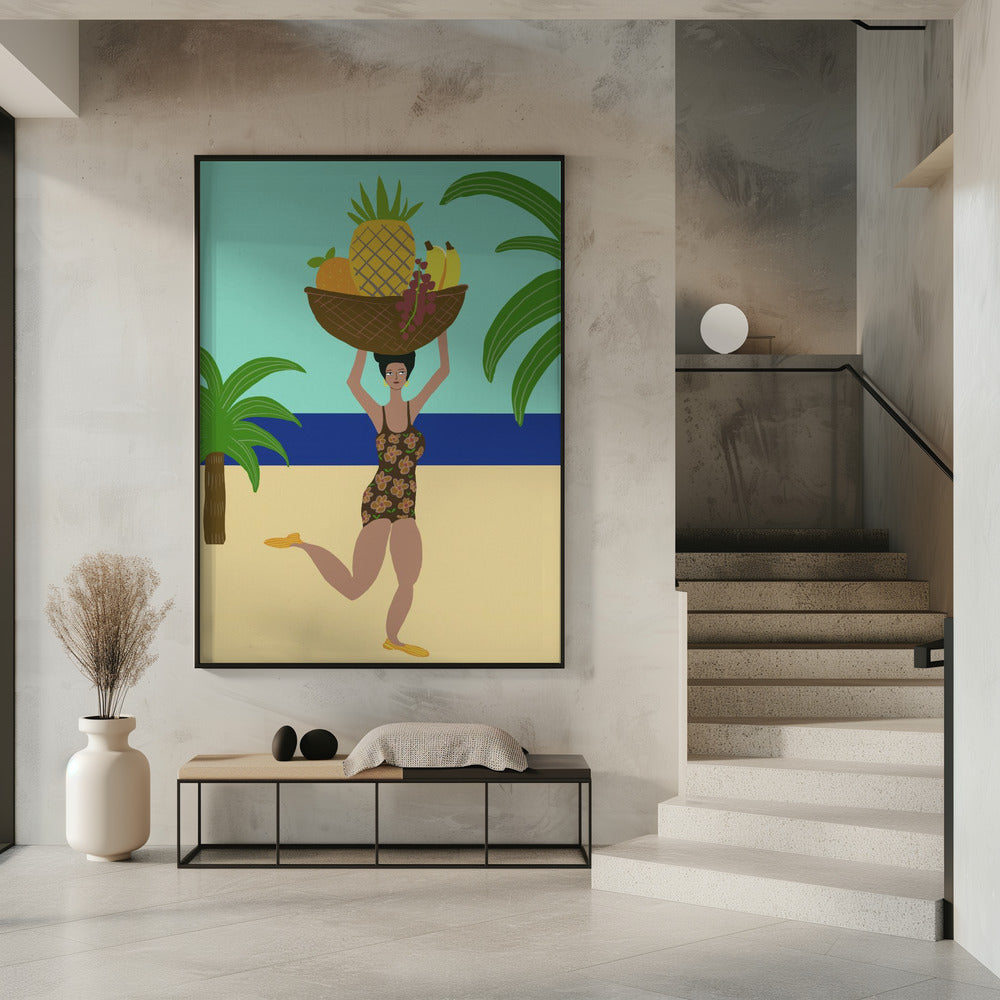 Tropical fruit at the beach | Poster