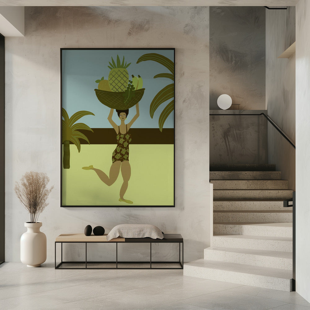 Tropical fruit at the beach | Poster