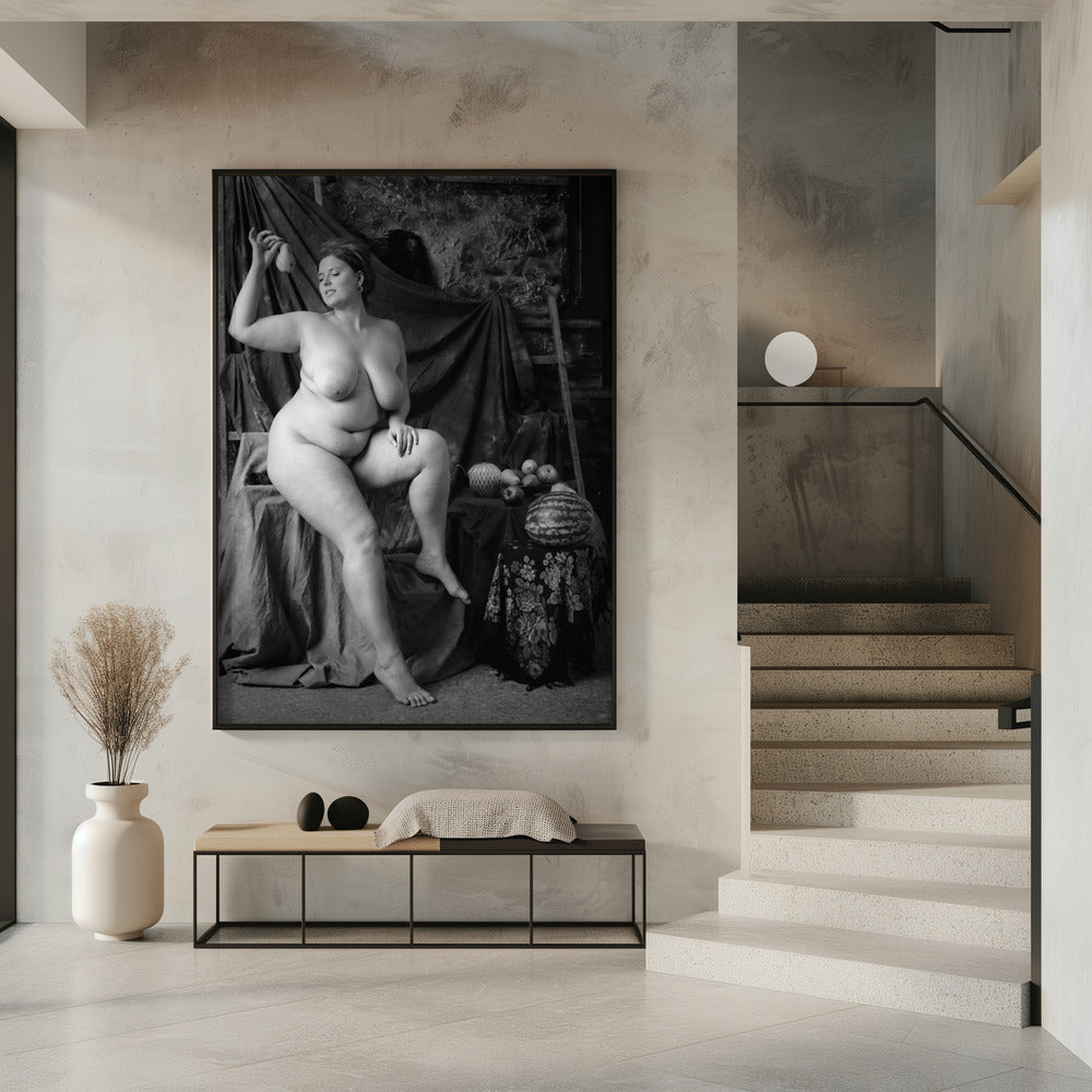 portrait of a girl with a pear | Poster