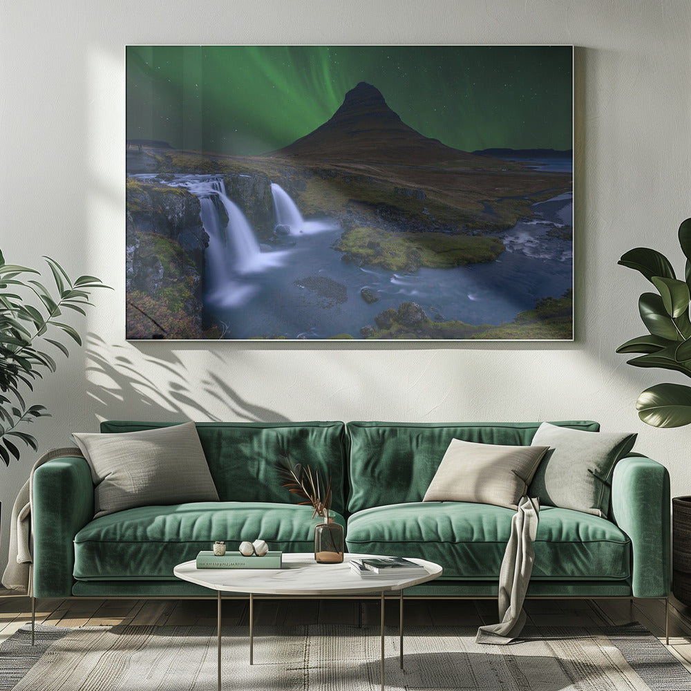 Kirkjufell...   Under a boreal green sky | Canvas