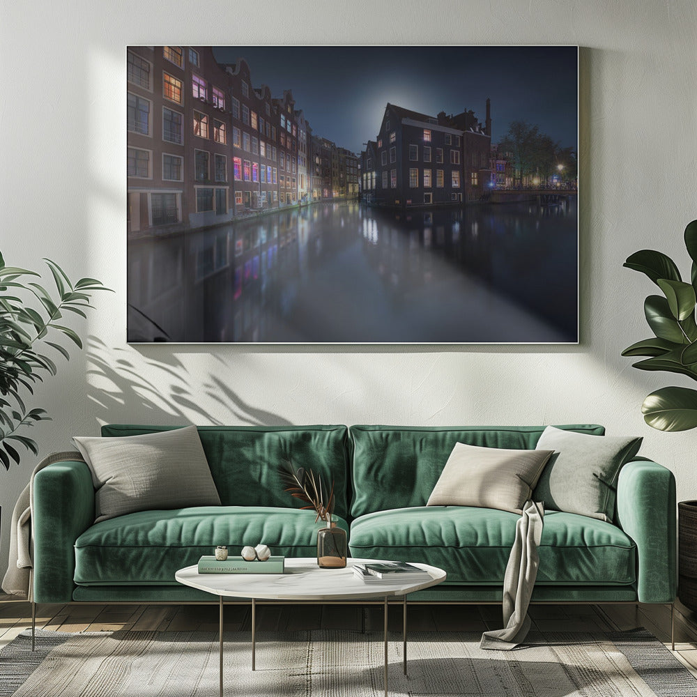 Moonlight over Amsterdam | Canvas
