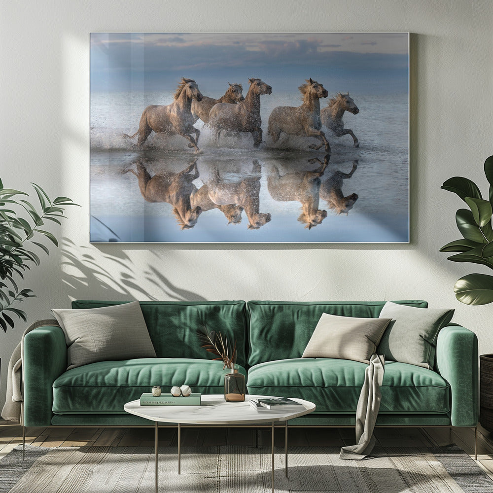 Horses and reflection | Canvas