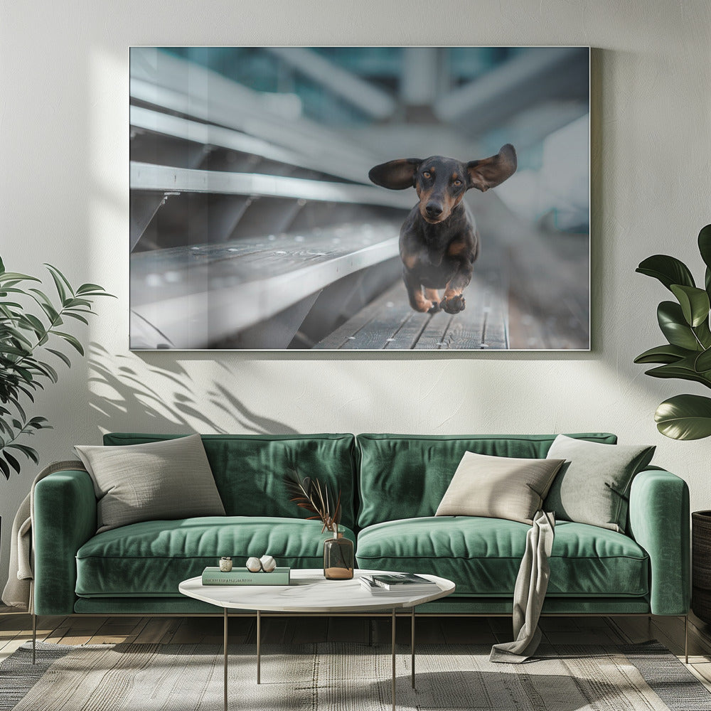 Ein kleiner Hund lÃ¤uft durch die Welt.... | Canvas