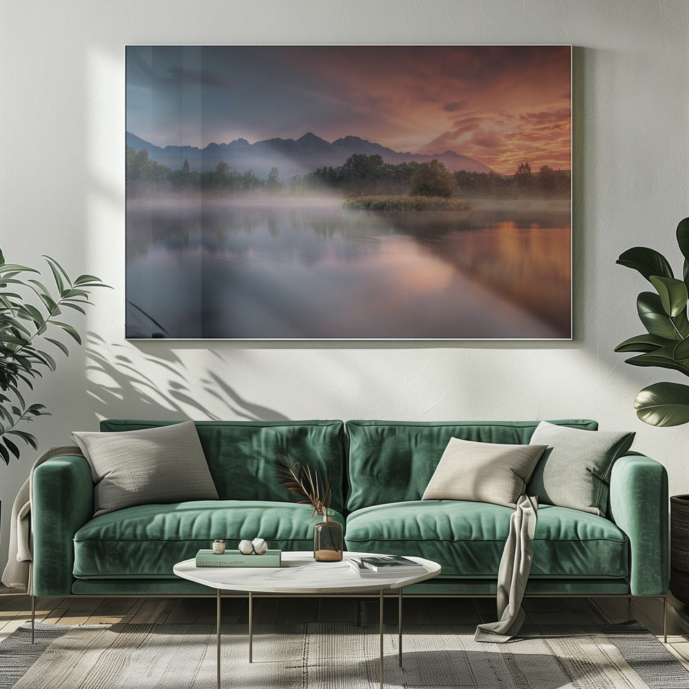 Daybreak by the lake | Canvas