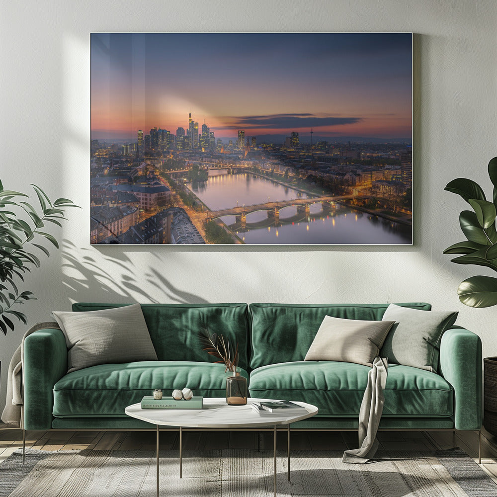 Frankfurt Skyline at sunset | Canvas