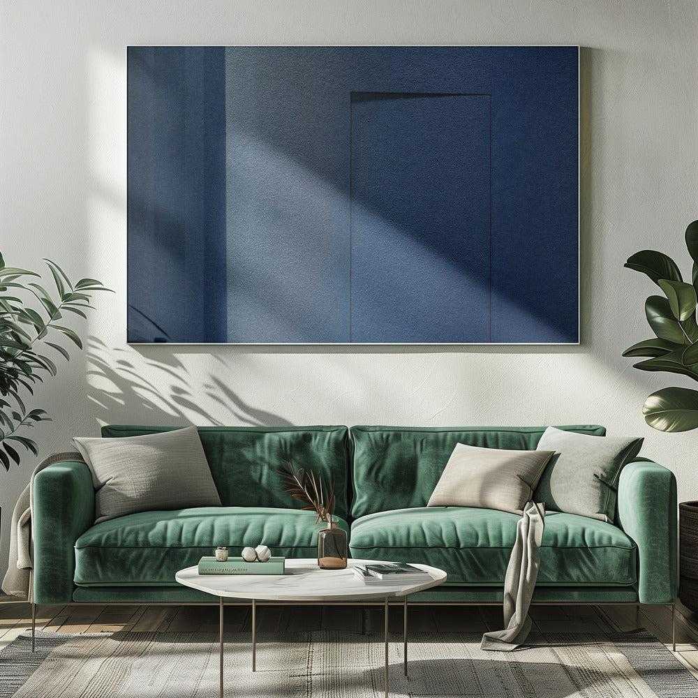 Blue minimalism or a secret door | Canvas