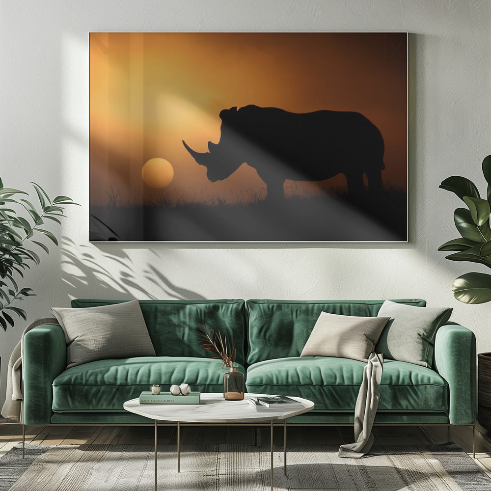 Rhino Sunrise | Canvas