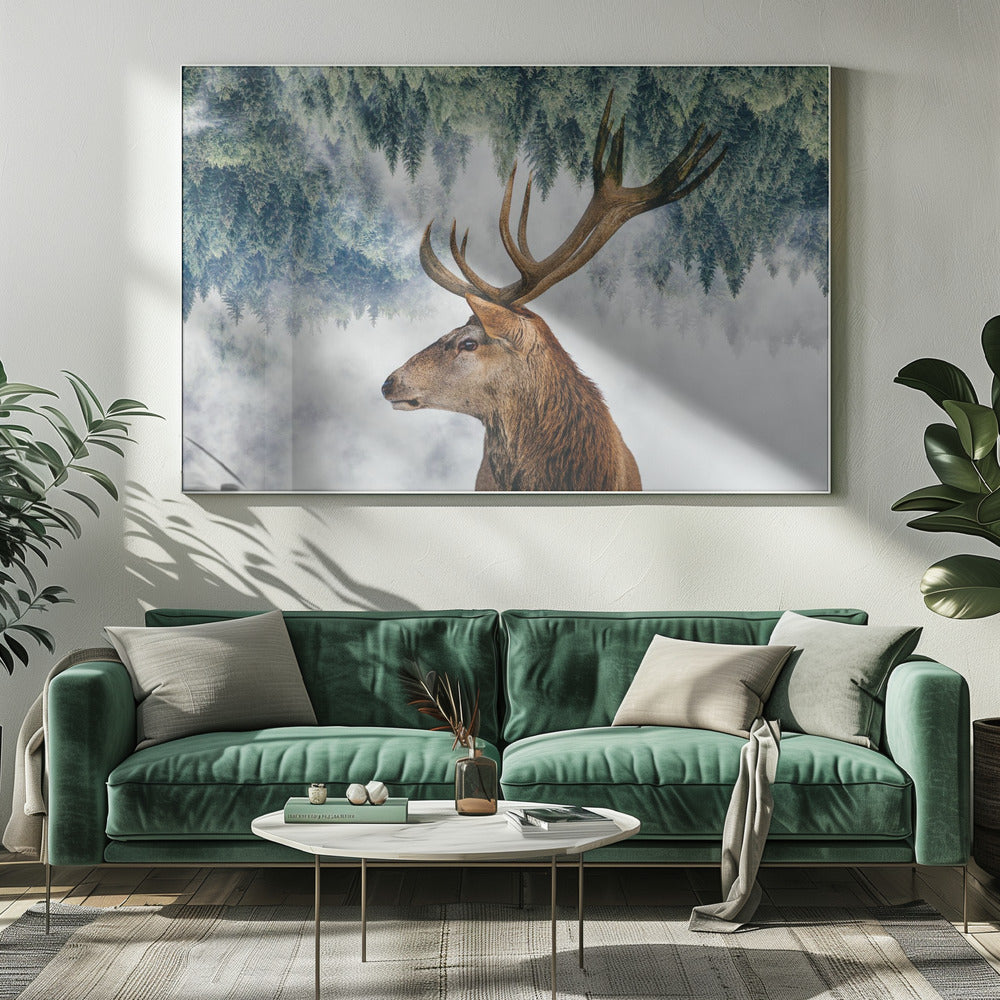 The Deer and the woods | Canvas