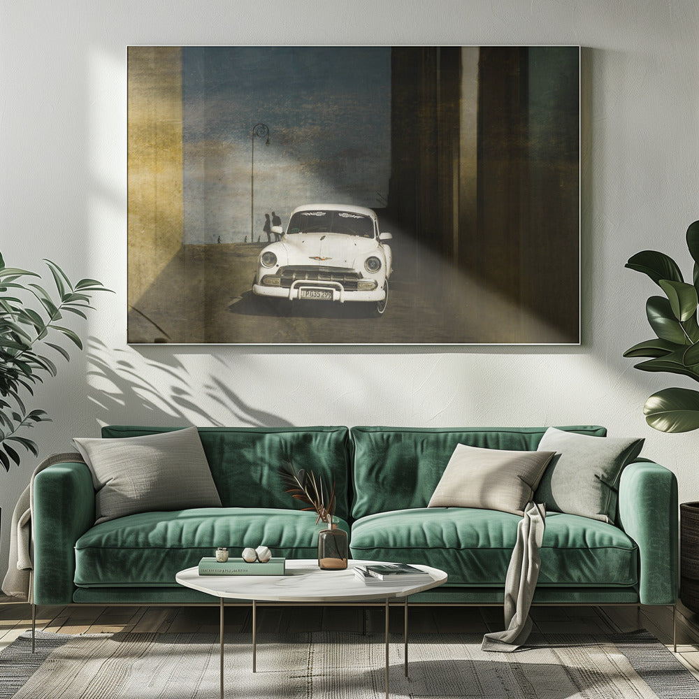 A white car in Havanna | Canvas