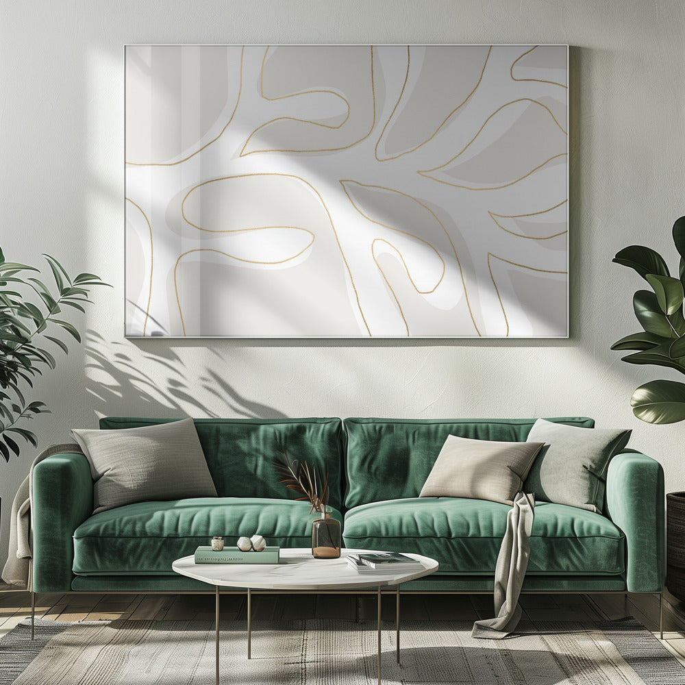 Abstract Twig White and Gold | Canvas