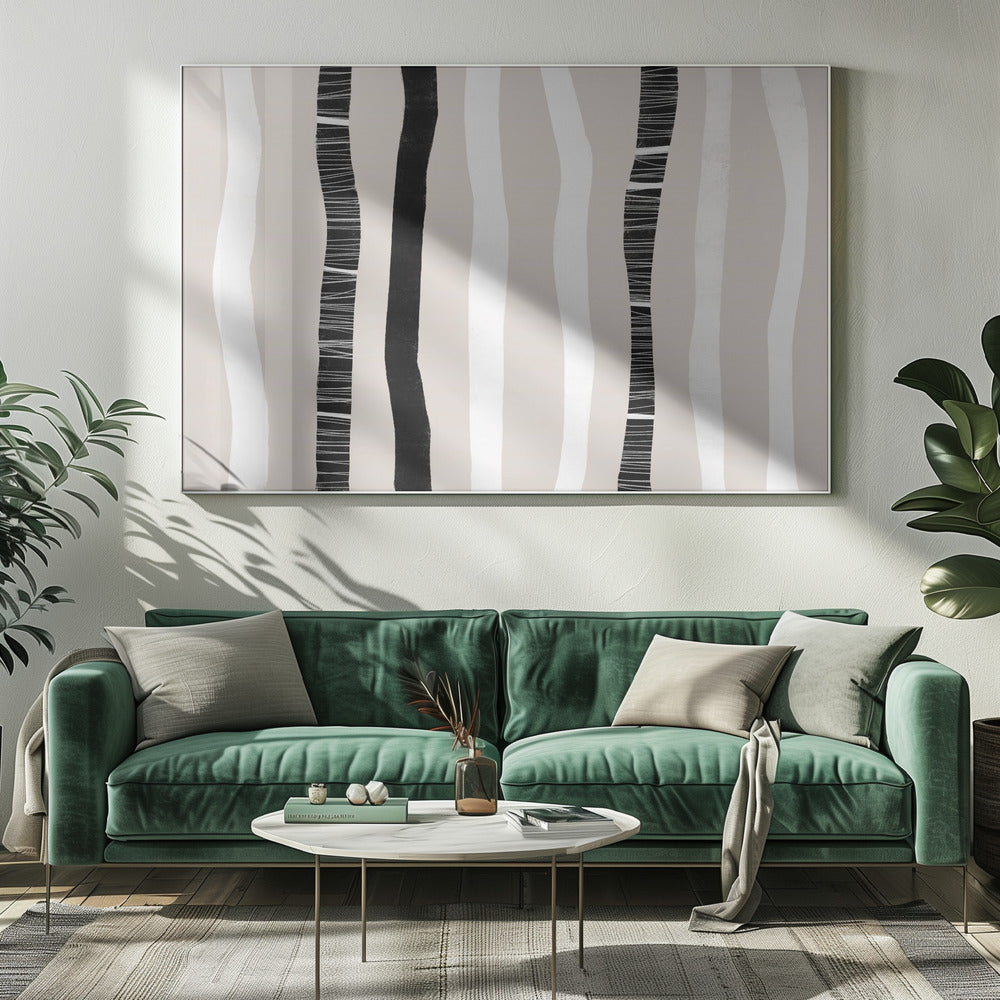 vertical Black And White Stripes | Canvas