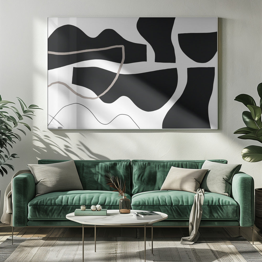 Black Shapes On A  White Background | Canvas