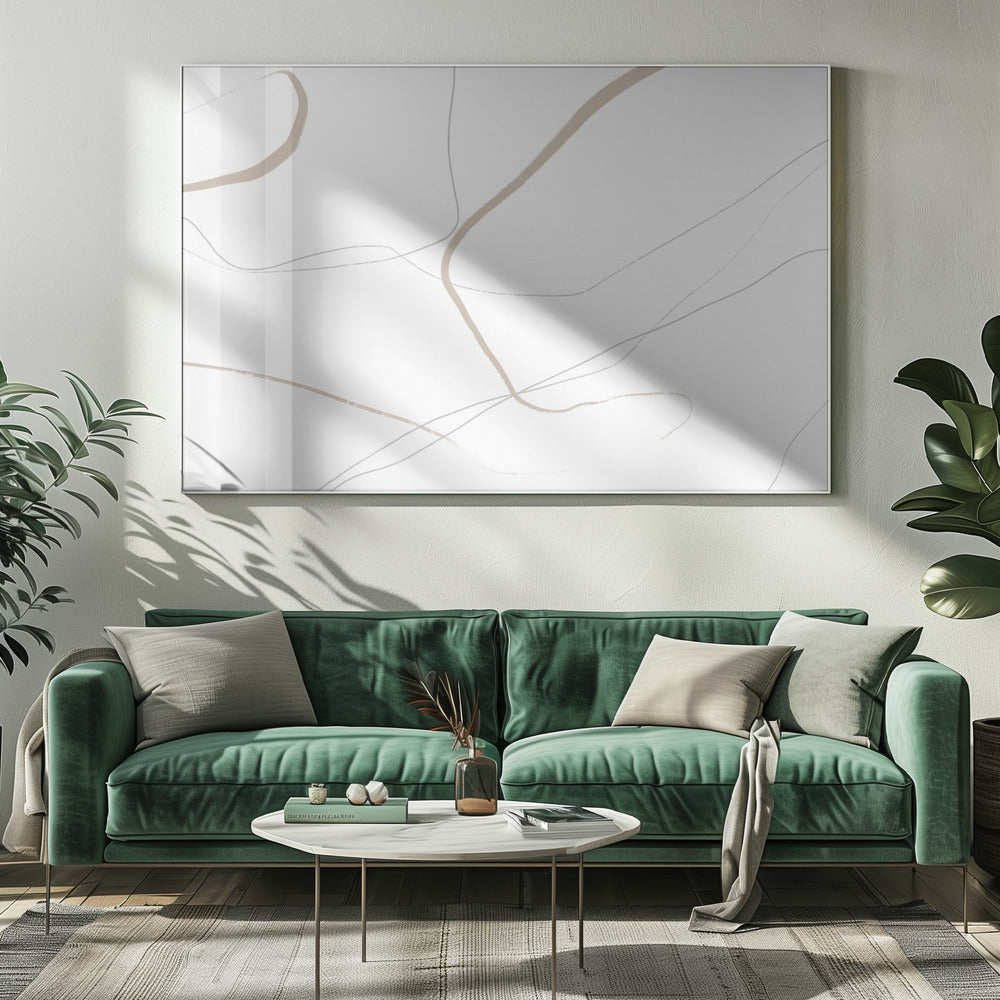 Beige And Gray Lines On A White Background | Canvas