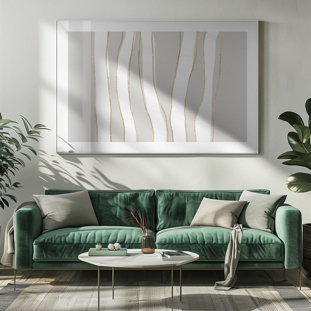 Gold And White Golden Waves | Canvas